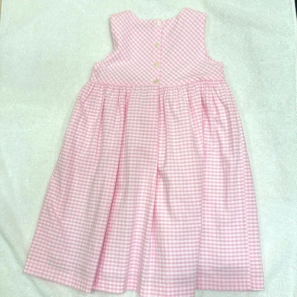 Confiture - Girl’s Duck Pinafore Dress - Pink Gingham - Size: 5Y - Picture 4 of 5